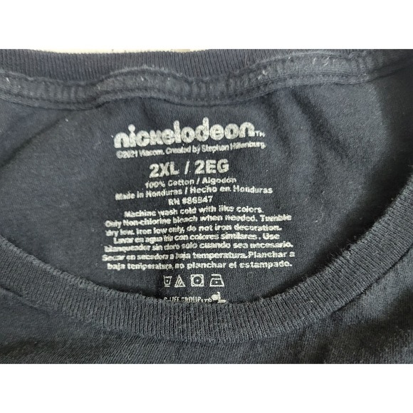 Nickelodeon SpongeBob SquarePants T-Shirt 2XL Mens Black Cartoon Character - Picture 4 of 4